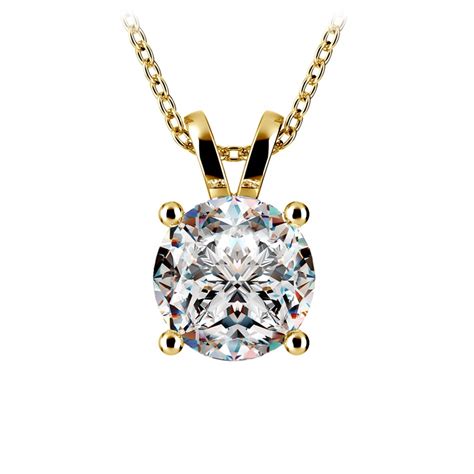 Round Diamond Solitaire Pendant in Yellow Gold (3 ctw)