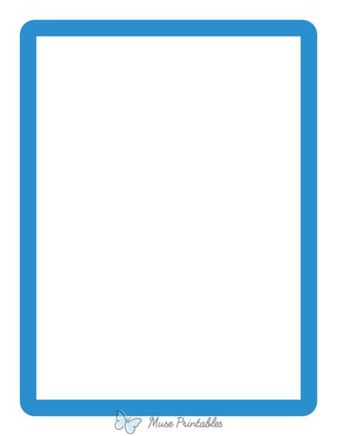 Printable Blue Rounded Thick Line Page Border