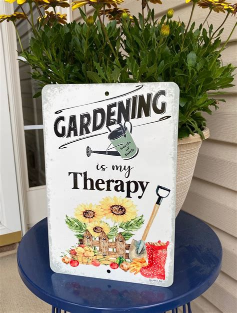 Gardening is my Therapy Garden Sign Sunflower Decor | Etsy