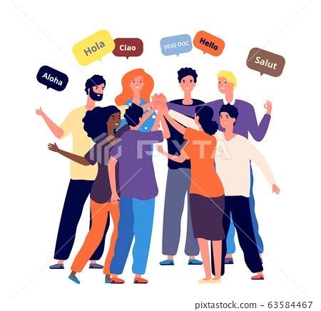 Meeting international friends. Students from... - Stock Illustration ...