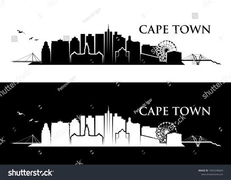 Cape Town Skyline South Africa Vector Stock Vector (Royalty Free ...