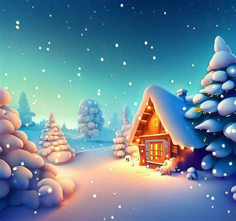 Premium AI Image | Beautiful portrait cozy winter landscape at Christmas time ai vector ...