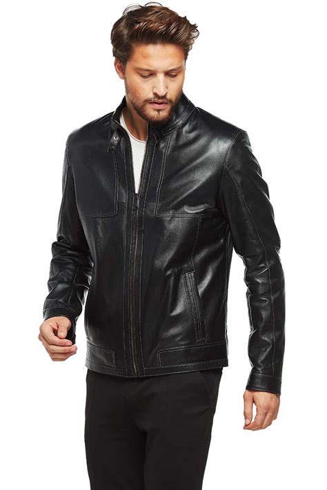 Men's 100 % Real Black Leather Nolan Classic Jacket