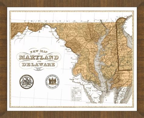 Old Map of Maryland A Great Framed Map That s Ready to Hang