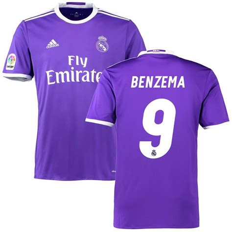 Karim Benzema Real Madrid adidas 2016/17 Away Replica Jersey - Purple ...