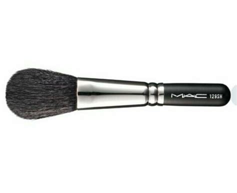 Mac MAC 129SH Natural Powder Blush Brush w/ Travel Pouch, New Authentic Ships Fast