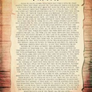 Psalm 35 Poster. Printable Bible Prayer Cards. Bible Pdf - Etsy