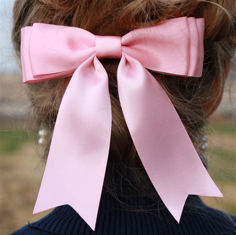 Graceful, Hair Bow, Pretty Pink, Satin Ribbon, Womens, Ladies, Girls ...