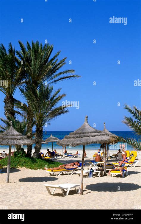 Beach in the Oasis Zarzis, Djerba Island, Tunisia Stock Photo - Alamy