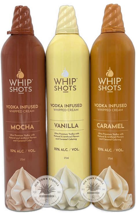 Whip Shots Caramel Vodka Infused Whipped Cream 375ml - Old Town Tequila