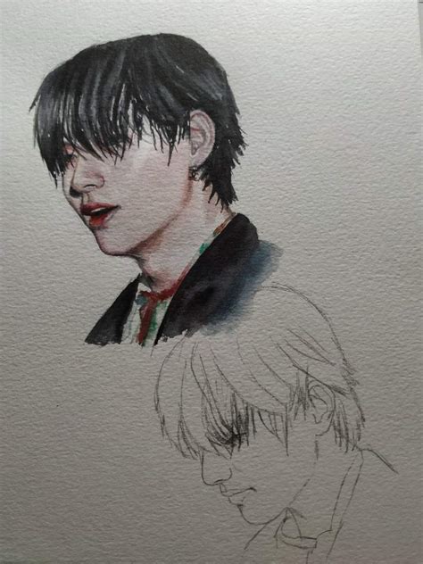 BTS Kim Taehyung Watercolor Painting | ARMY's Amino