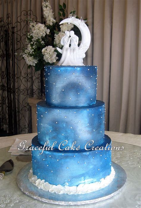 Elegant Starry Night Christmas Wedding Cake | Christmas wedding cakes ...