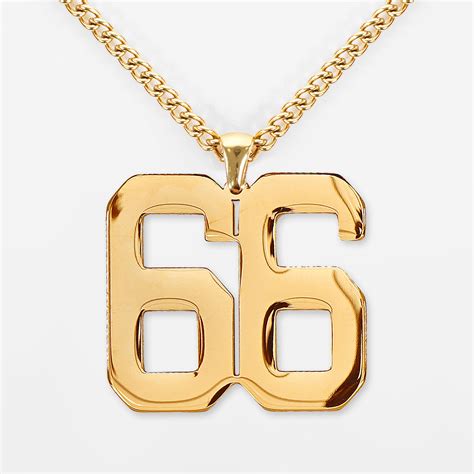 66 Number Pendant with Chain Necklace - 18K Gold Plated Stainless Stee – SLEEFS