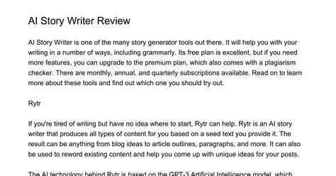 AI Story Writer Reviewpuxzb.pdf.pdf | DocDroid