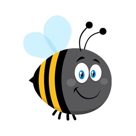 Premium Vector | Smiling cute bumble bee cartoon character. vector illustration flat isolated