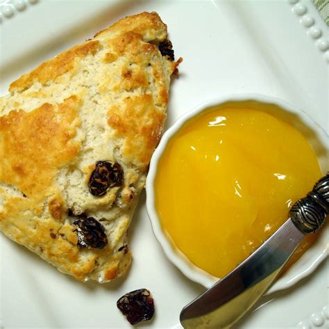 Warm Cherry-Walnut Scones with Lemon Curd - A Spicy Perspective