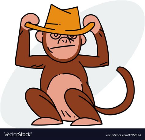 Monkey wearing hat Royalty Free Vector Image - VectorStock