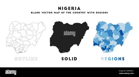 Nigeria map. Borders of Nigeria for your infographic. Vector country ...