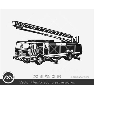 Fire Truck SVG Silhouette - firetruck svg, fire engine svg, - Inspire Uplift