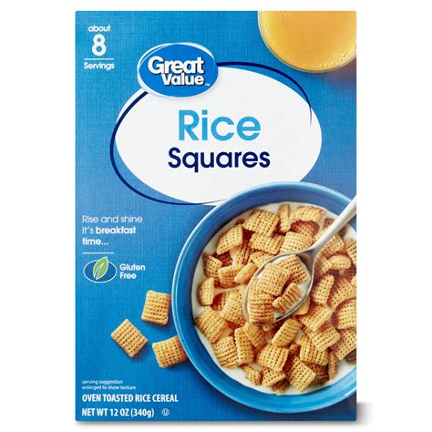 Great Value Rice Squares Breakfast Cereal, 12 oz - Walmart.com