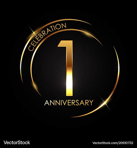 Template 1 years anniversary Royalty Free Vector Image