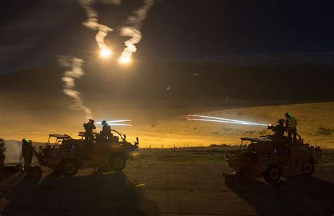 The Light Dragoons practice night firing with tracer rounds, Warcop ...