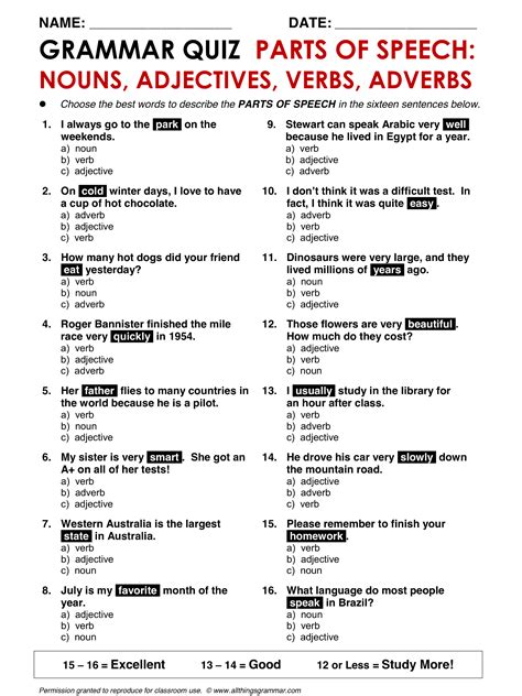 Part Of Speech Worksheet Pdf – Thekidsworksheet