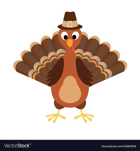 Turkey happy thanksgiving cartoon Royalty Free Vector Image