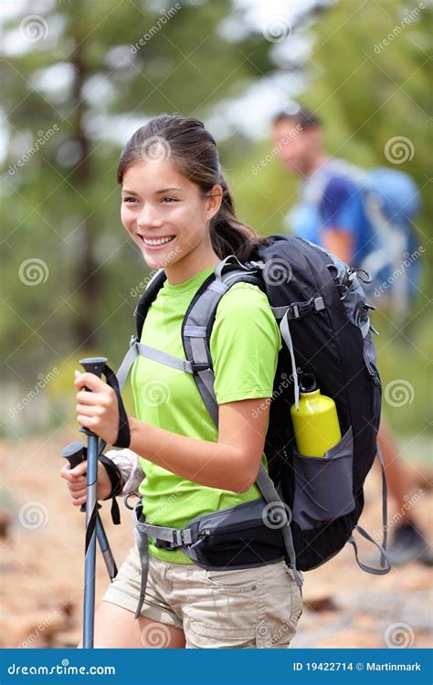 Hiking Girl Hiker With Friends Stock Photo - Image of hiking, hikers: 19422714