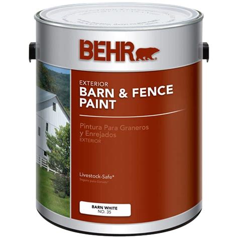 BEHR 1-gal. white Exterior Barn and Fence Paint-03501 - The Home Depot