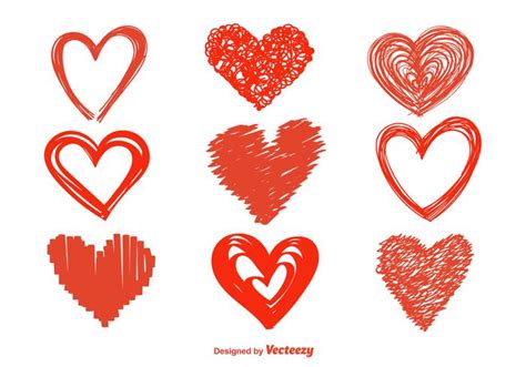 Hand Drawn Heart Vector Icons 104450 Vector Art at Vecteezy