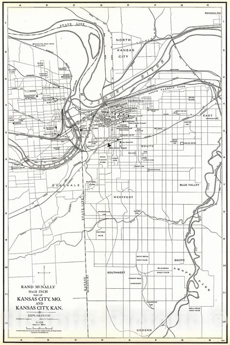 Historic Map : 1921 Kansas City and Vicinity : Vintage Wall Art - Historic Pictoric