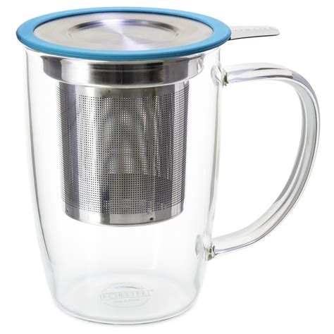 New Leaf Glass Tall Tea Mug with Infuser – 16oz. – Shen Zen Tea