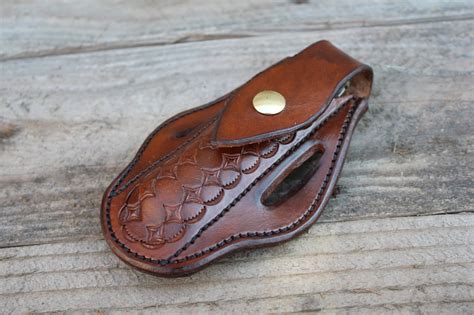 Custom Leather Knife Sheath for Large Folding Knives by TIN | Etsy