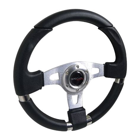 Spec-D Tuning Jdm Black Leather 340Mm Jet Style Racing Steering Wheel ...