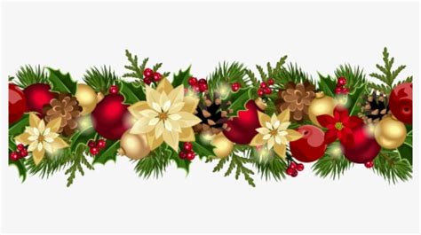 Christmas Garland Border Png - Transparent Christmas Top Border, Png ...