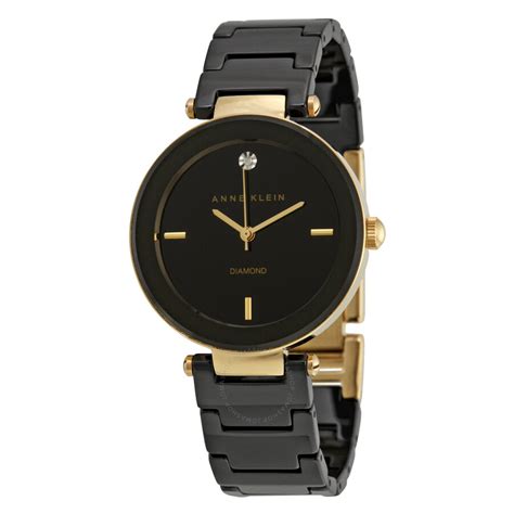 Anne Klein Black Dial Ceramic Ladies Watch 1018BKBK - Anne Klein - Watches - Jomashop