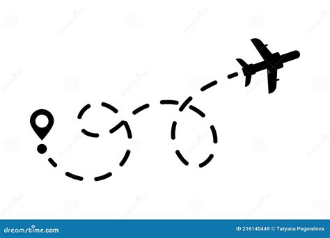 Airplane and Its Trail on a White Background. Vector Illustration Stock Vector - Illustration of ...