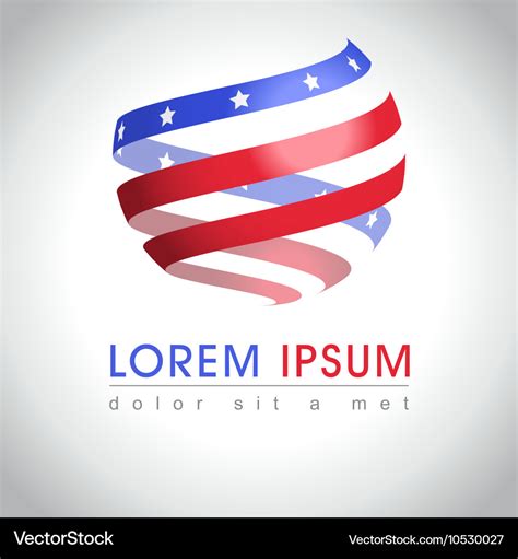 American flag logo Royalty Free Vector Image - VectorStock