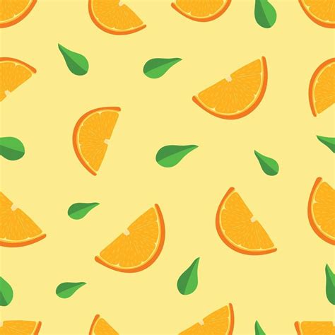 Orange and Leaf seamless pattern with orange background. 20250393 Vector Art at Vecteezy