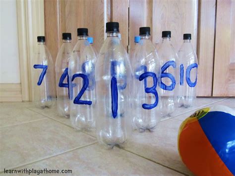 Plastic Bottle Number Bowling from Learn with Play at Home | Gross ...