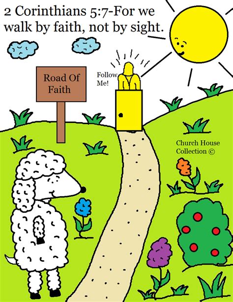 Church House Collection Blog: 2 Corinthians 5:7 For We Walk By Faith Not By Sight Coloring Page ...