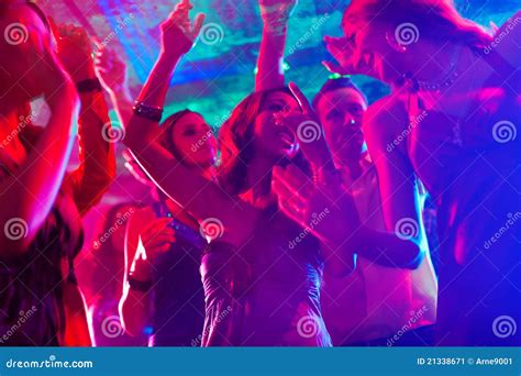 Party People Dancing in Disco or Club Stock Image - Image of group ...