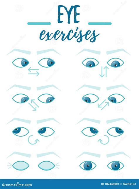 Set of Exercises for Eyes. Ophthalmologist Vector Flat Illustration Stock Vector - Illustration ...