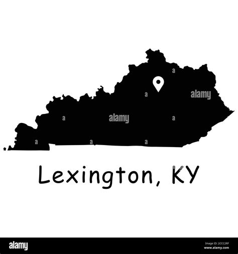 Lexington on Kentucky State Map. Detailed KY State Map with Location ...