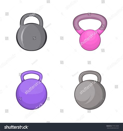 Weights Icon Set Cartoon Set Weights Stock Vector (Royalty Free ...