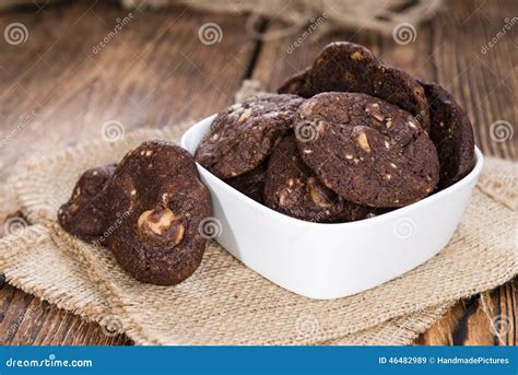 Chocolate Cookies (with Macadamia Nuts) Stock Image - Image of biscuit, biscuits: 46482989