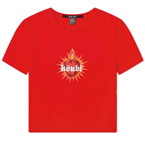 Ksubi Logo Baby Crop T-Shirt Red | END.