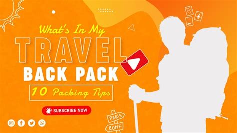 Premium PSD | Travel youtube thumbnail background