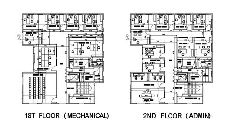 First floor plan of the mechanical office is given in this Autocad ...